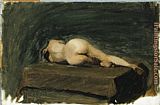 Edward Hopper Reclining Female Nude from Rear painting